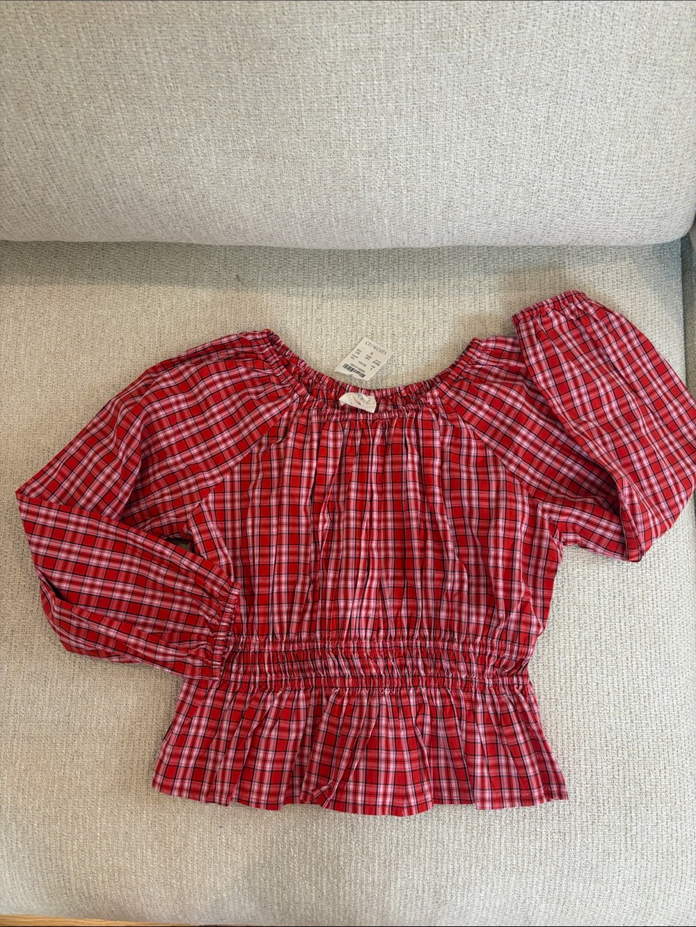 NWT J. Crew crewcuts girls puffed sleeve Smocked Waist Top red/pink/white/black